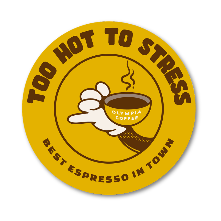 Too Hot to Stress Sticker