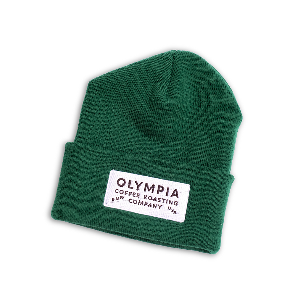 Olympia Coffee Embroidered Beanie | Spruce