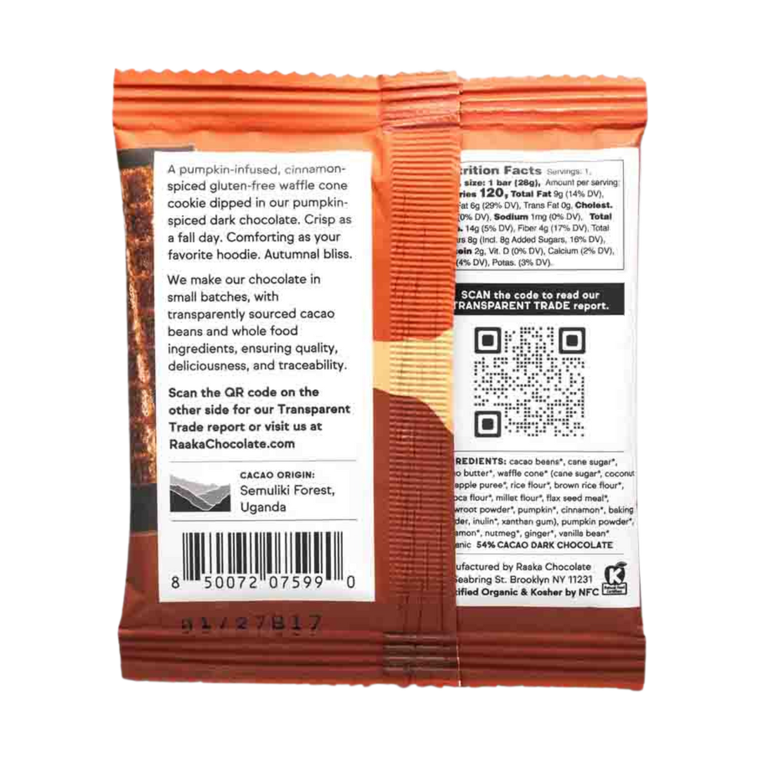 Pumpkin Spice Chocolate Waffle Cone Bar | Raaka