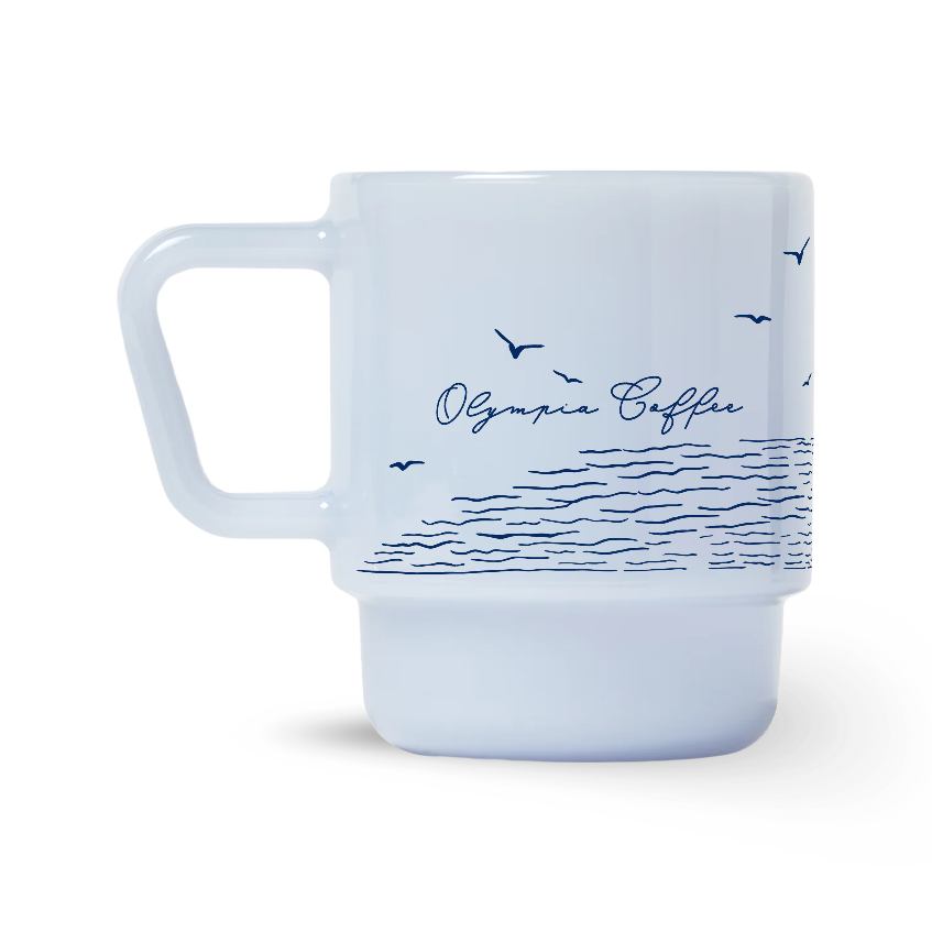 Low Tide Milk Glass Mugs – Olympia Coffee Roasting Company Low Tide Milk Glass Mugs – Olympia Coffee Roasting Company