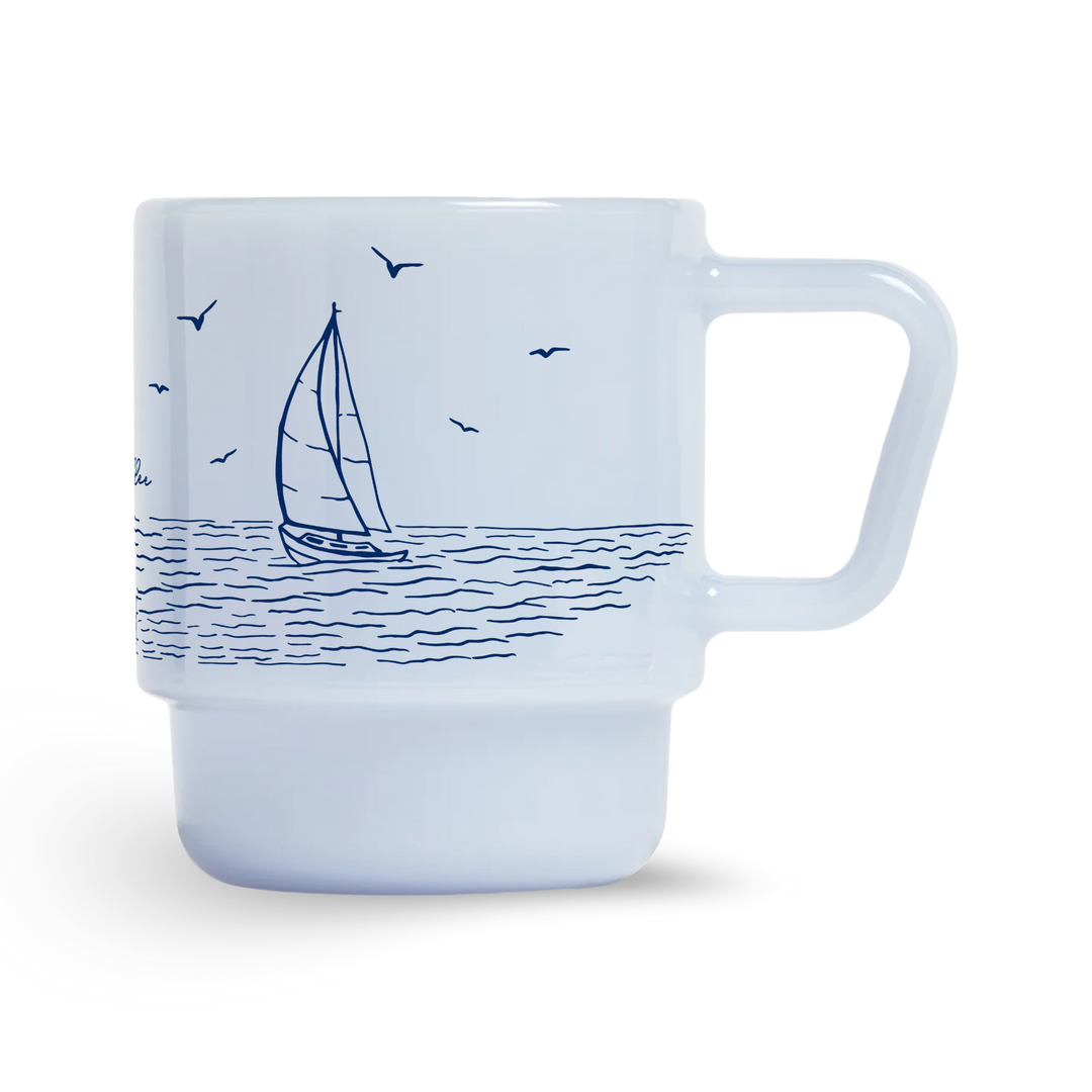 Low Tide Milk Glass Mugs