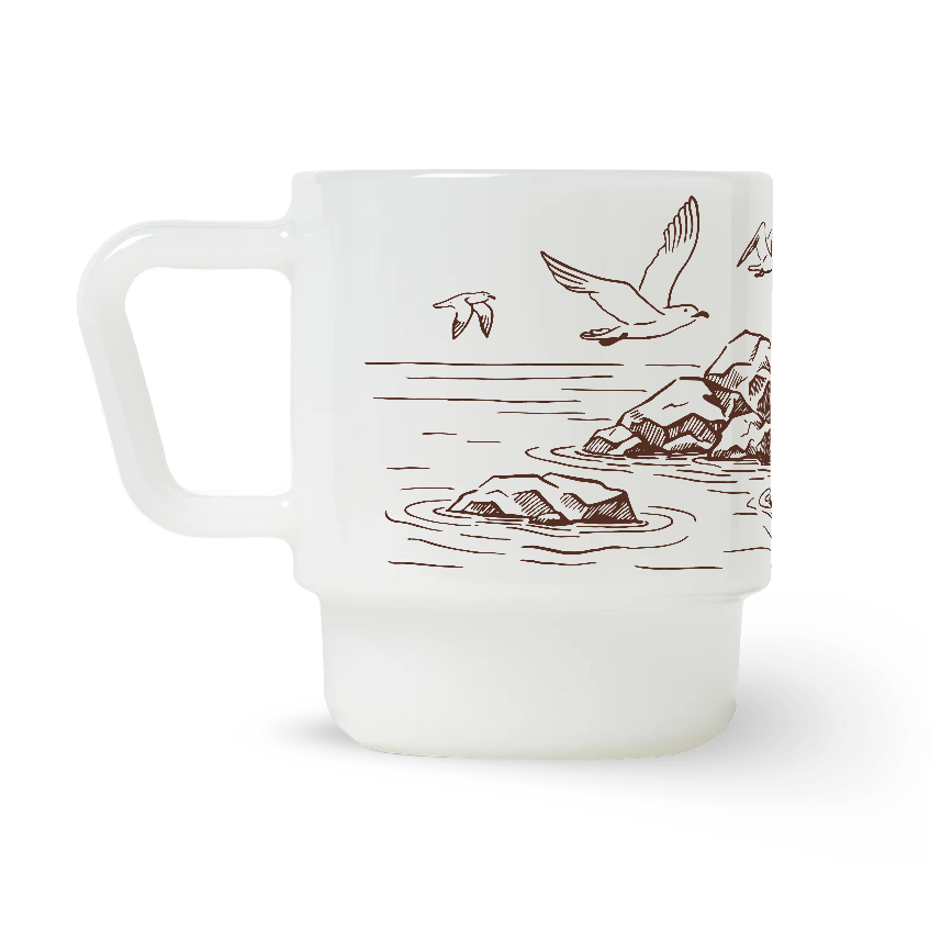 Low Tide Milk Glass Mugs - Olympia Coffee Roasting Company