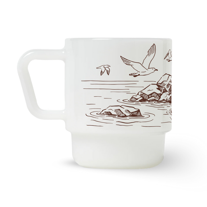 Low Tide Milk Glass Mugs