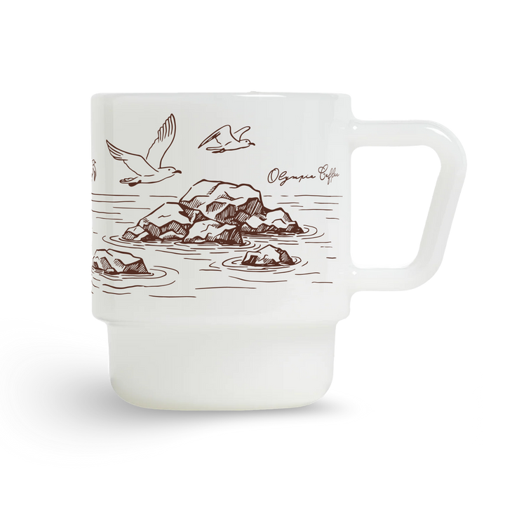 Low Tide Milk Glass Mugs
