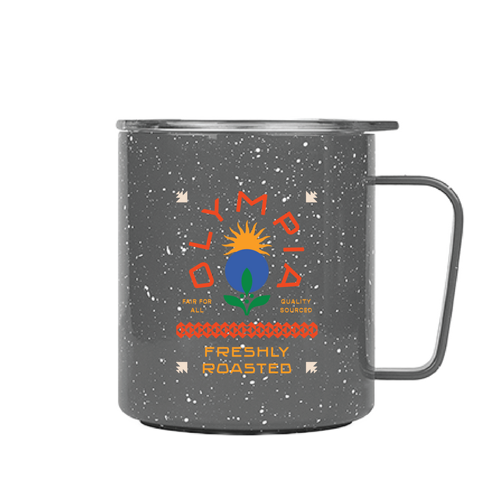 Freshly Roasted 12oz Speckled Gray Camp Cup - Olympia Coffee Roasting Company