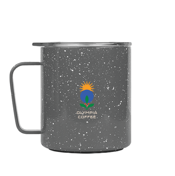 Freshly Roasted 12oz Speckled Gray Camp Cup - Olympia Coffee Roasting Company