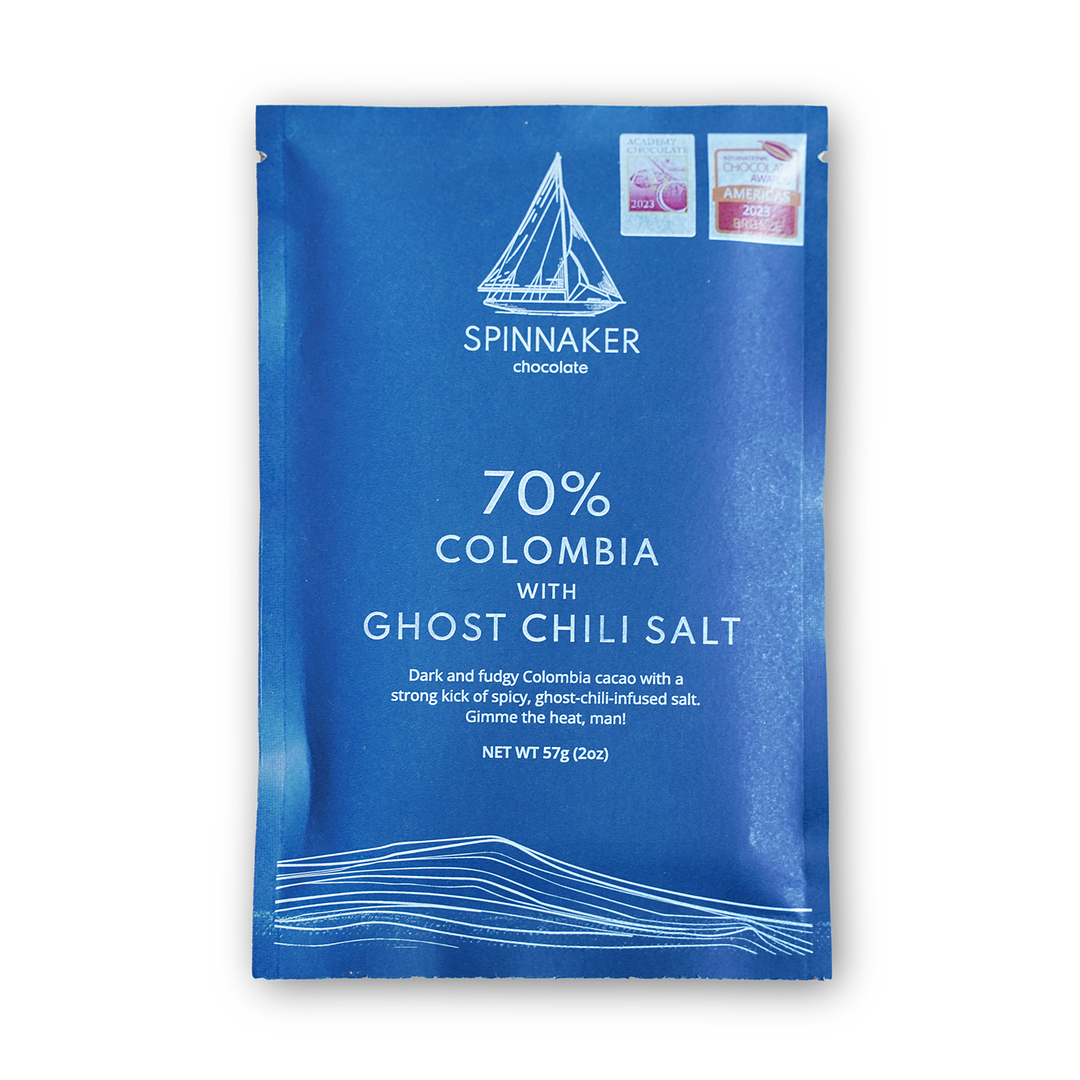 Spinnaker 70% Colombia with Ghost Chili Salt