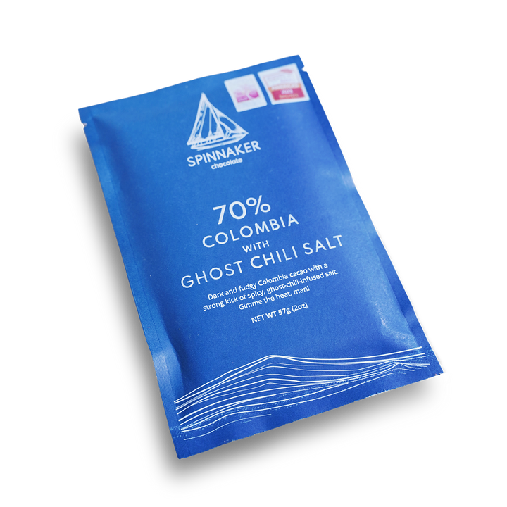 Spinnaker 70% Colombia with Ghost Chili Salt
