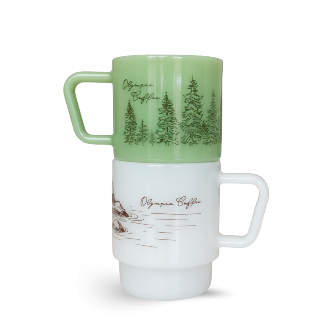 Low Tide Milk Glass Mugs - Olympia Coffee Roasting Company