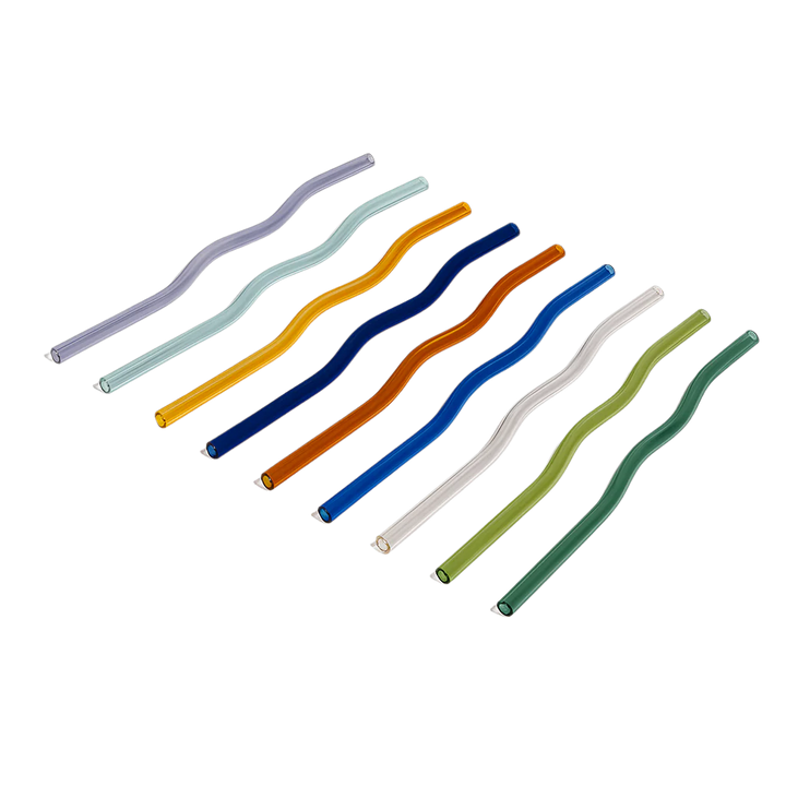 Wavy Reusable Glass Straws