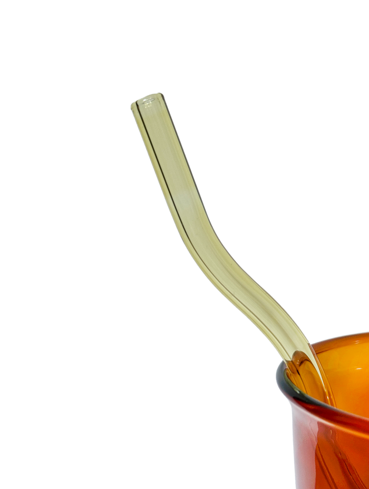 16oz Wavy Reusable Glass Straws