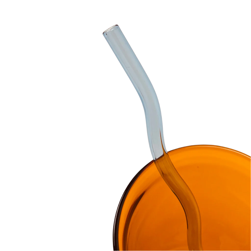 Wavy Reusable Glass Straws