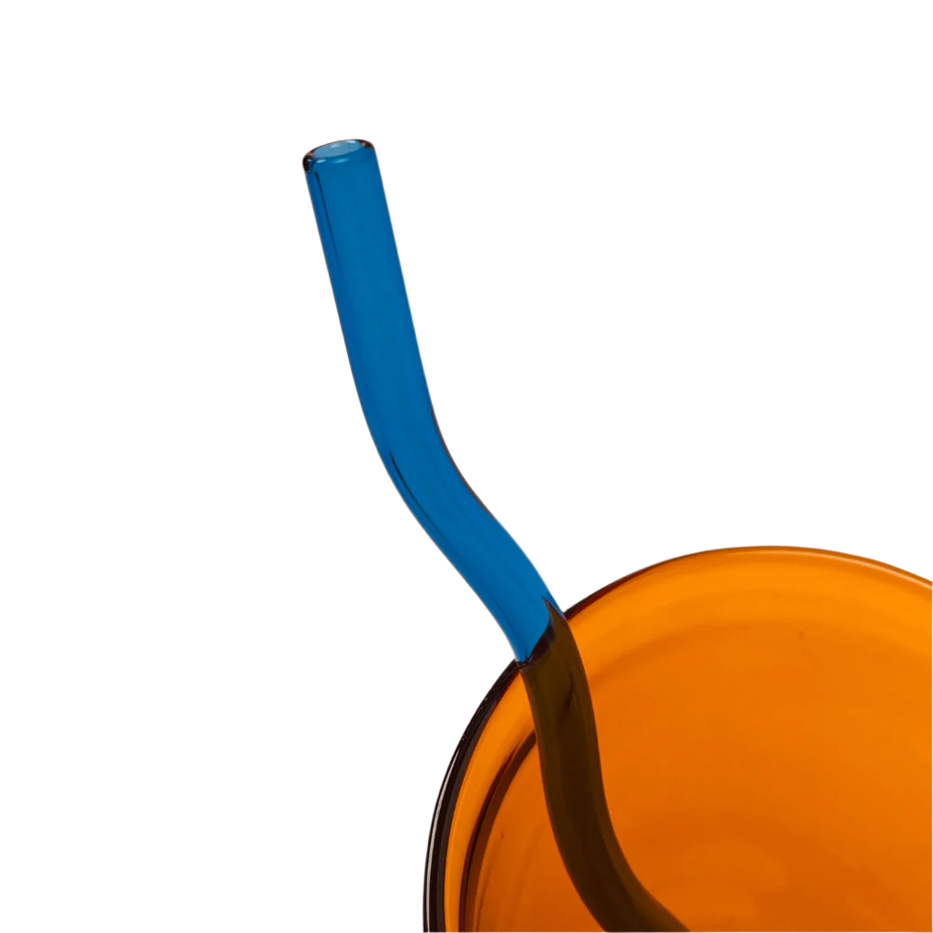Wavy Reusable Glass Straws