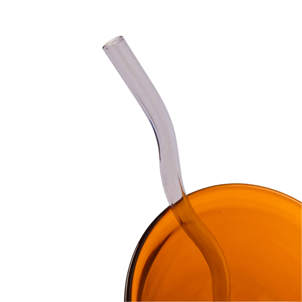 Wavy Reusable Glass Straws