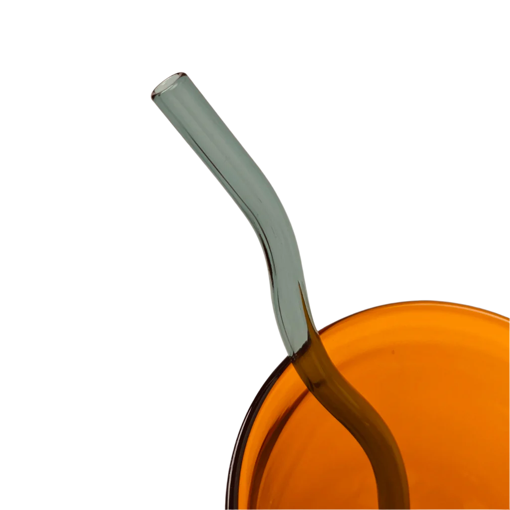 Wavy Reusable Glass Straws