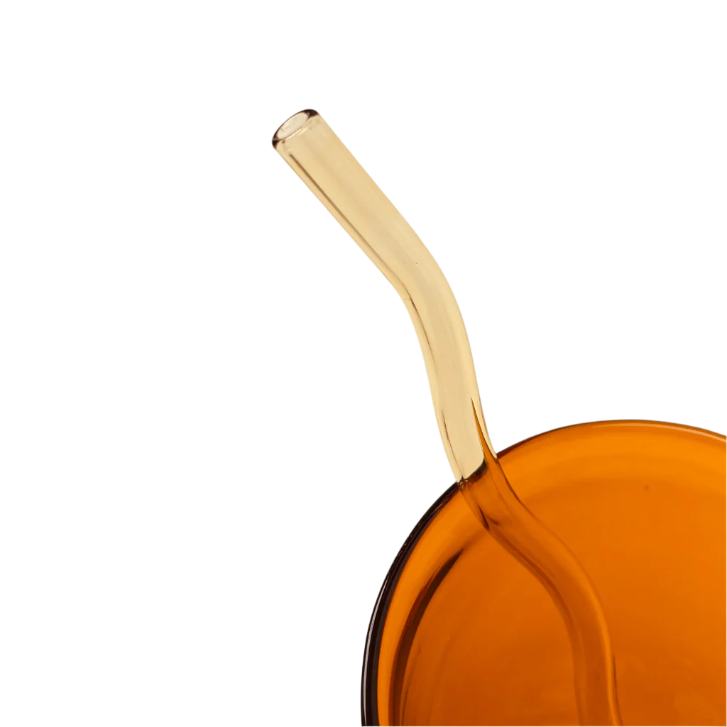 Wavy Reusable Glass Straws