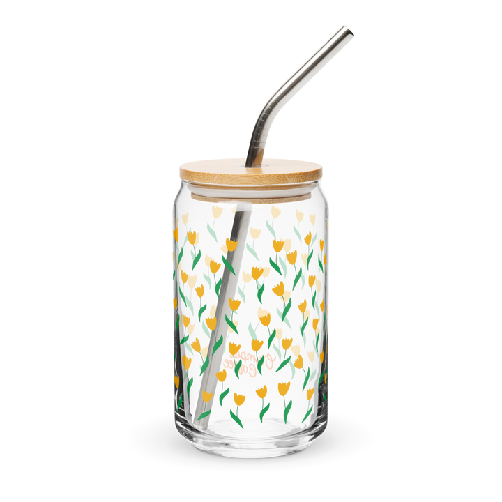 Tulip Field Glass with Straw - Olympia Coffee Roasting Company