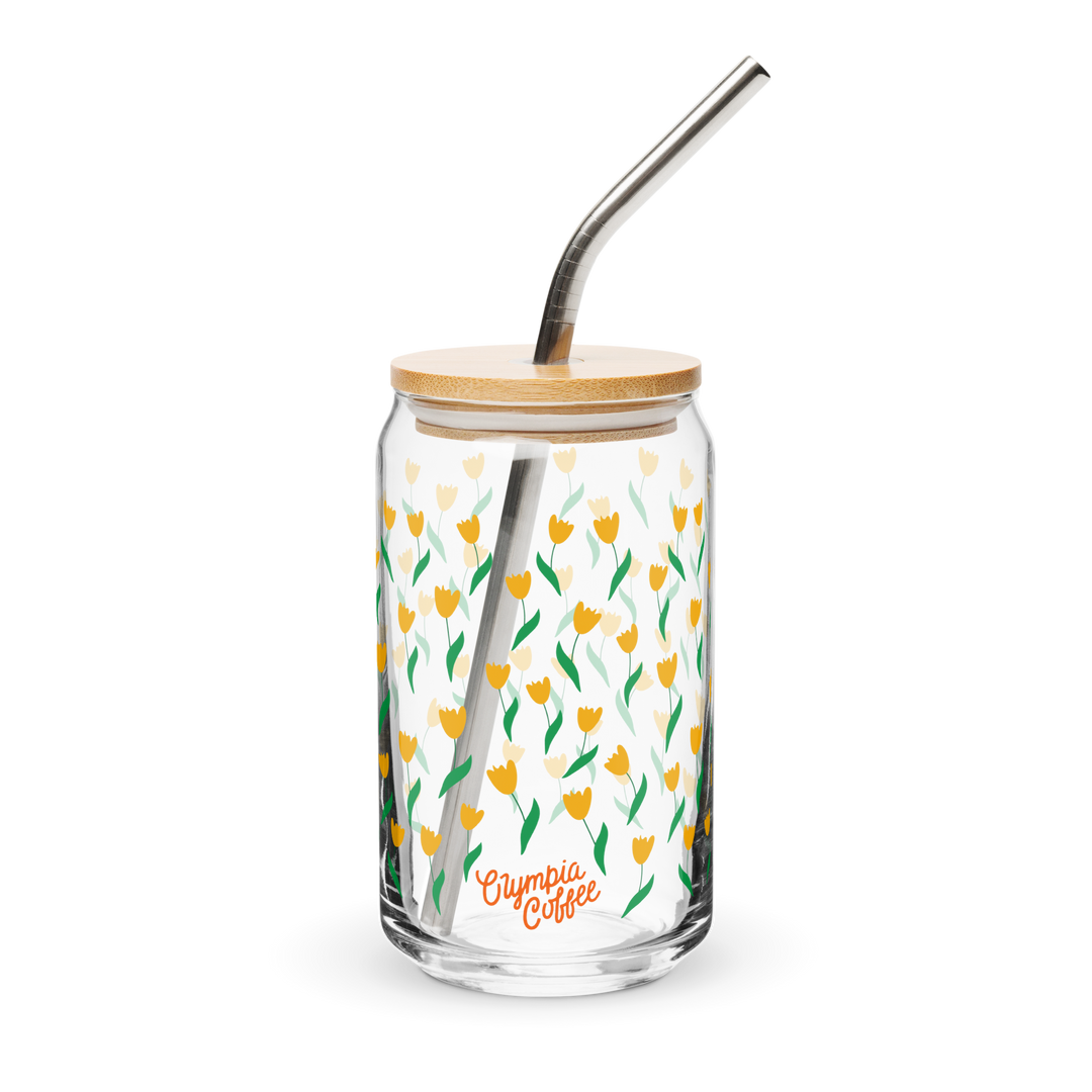 Tulip Field Glass with Straw - Olympia Coffee Roasting Company