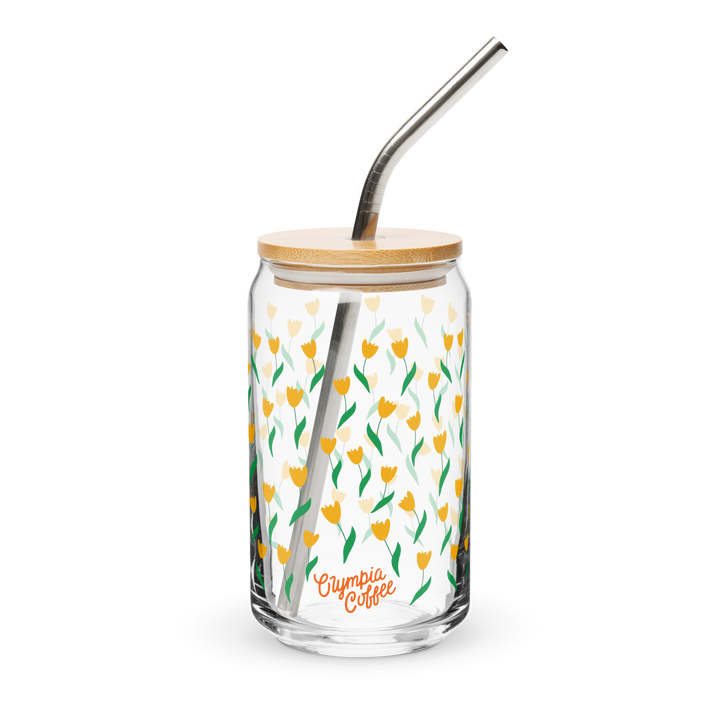 Tulip Field Glass with Straw - Olympia Coffee Roasting Company