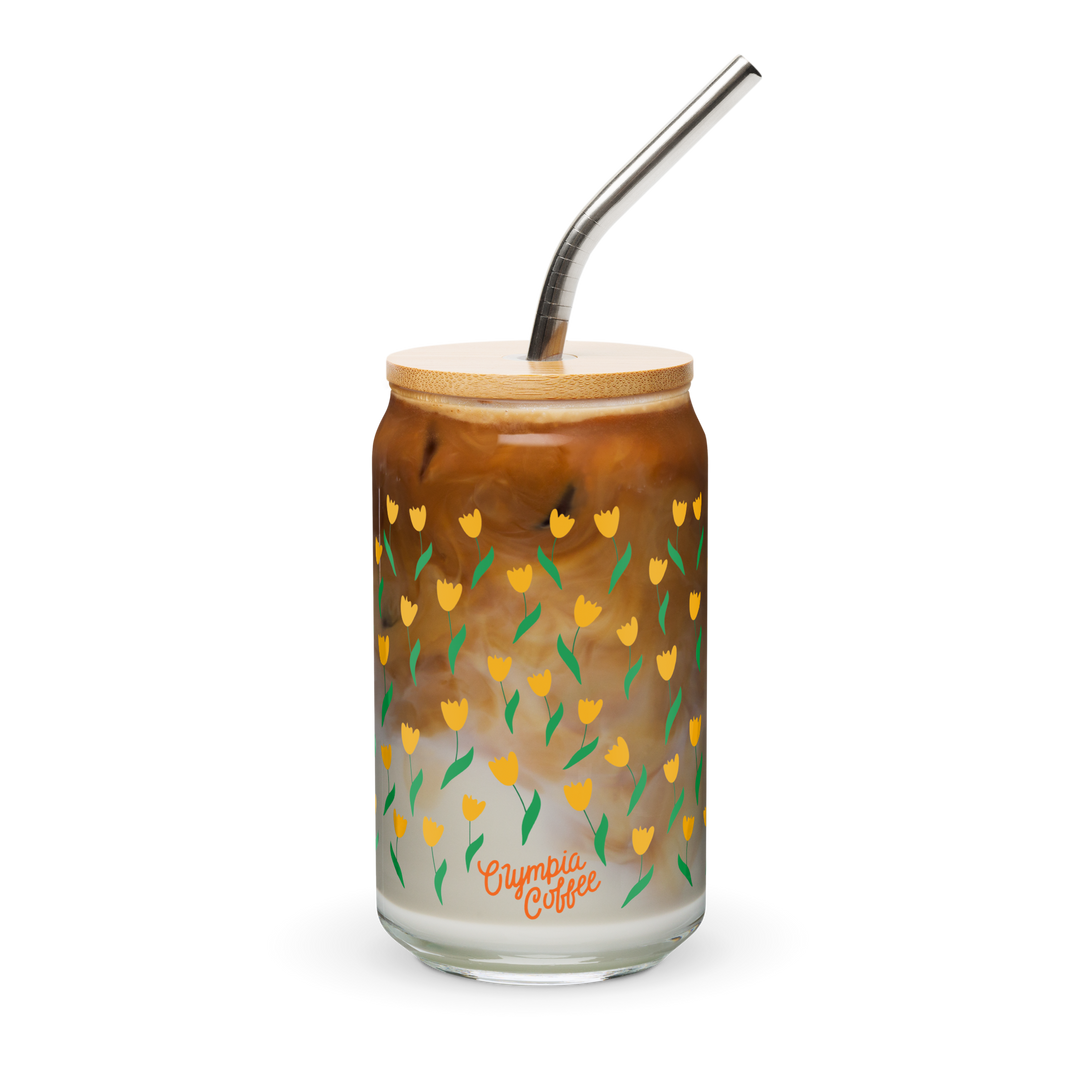 Tulip Field Glass with Straw - Olympia Coffee Roasting Company