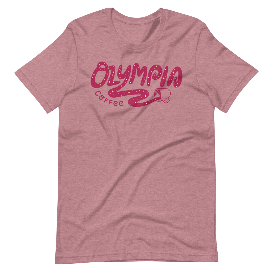 Heather Orchid Starlight Unisex t-shirt - Olympia Coffee Roasting Company