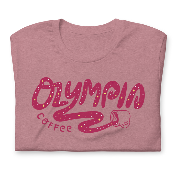 Heather Orchid Starlight Unisex t-shirt - Olympia Coffee Roasting Company