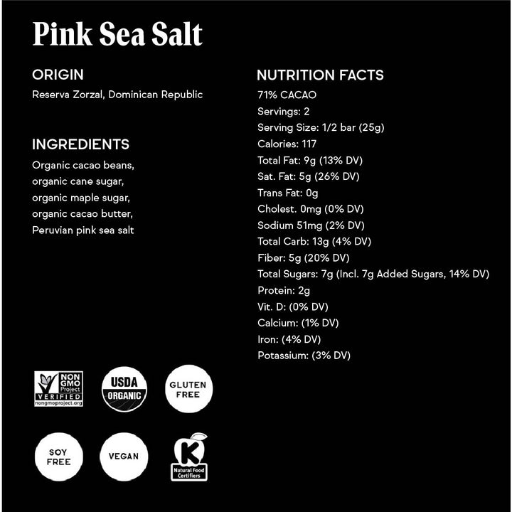 Pink Sea Salt Chocolate Bar | Raaka