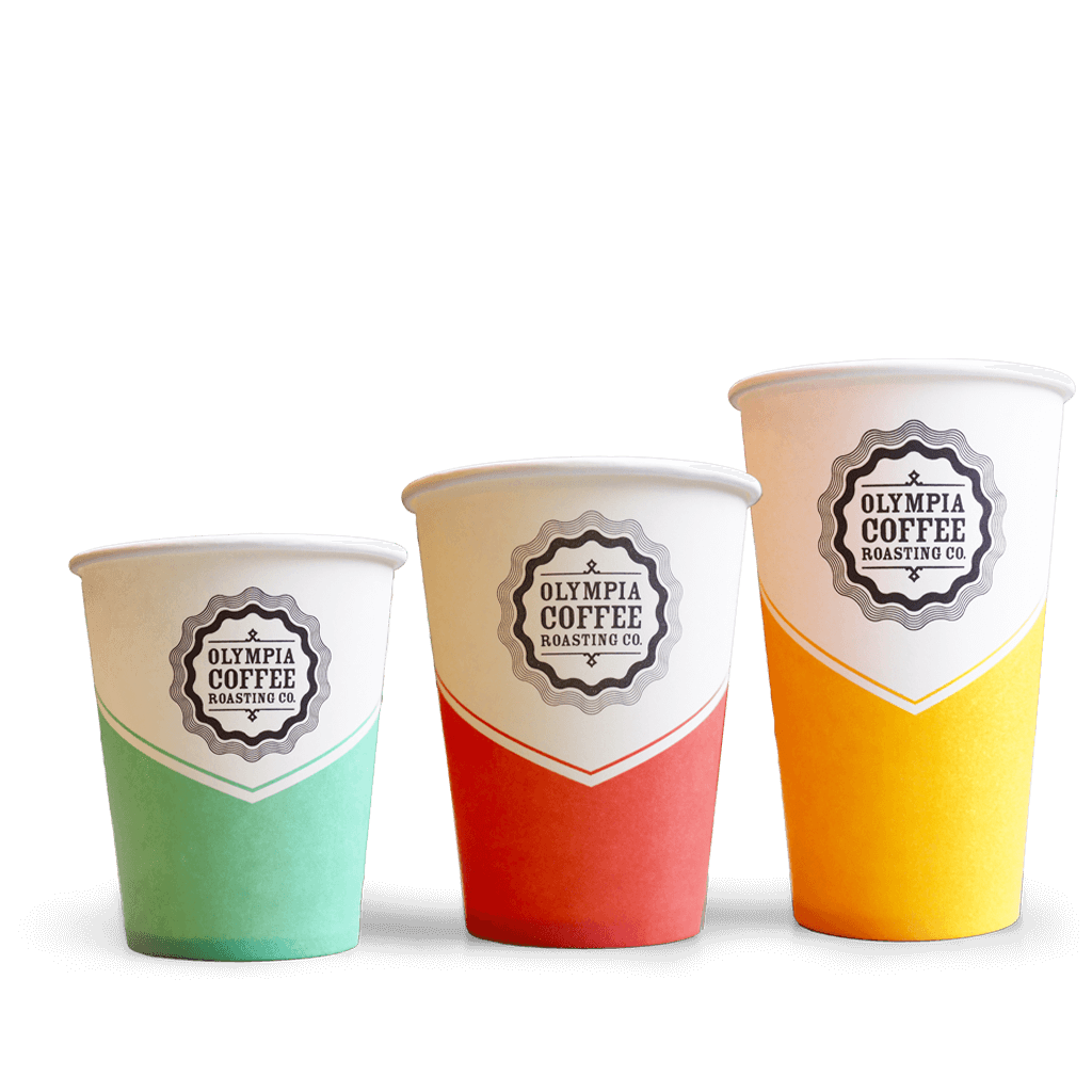 Logo Branded Paper Cups - Olympia Coffee Roasting Company